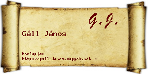 Gáll János névjegykártya